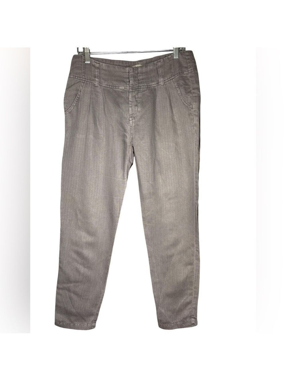 Free People Gray Linen Trousers Size 6